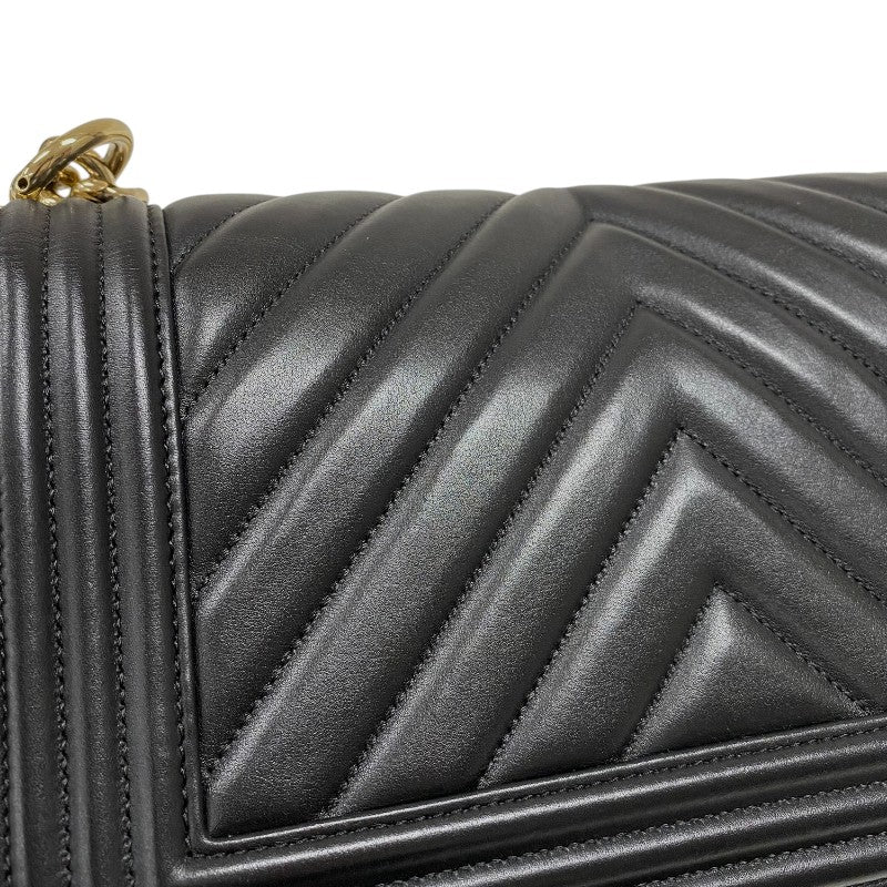 シャネル CHANEL ボーイシャネル25 Vステッチ A67086 ブラック ゴールド金具 ラムスキン レディース ショルダーバッグ