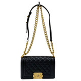 シャネル CHANEL ボーイシャネル20 A67085 ブラック ゴールド金具 キャビアスキン レディース ショルダーバッグ