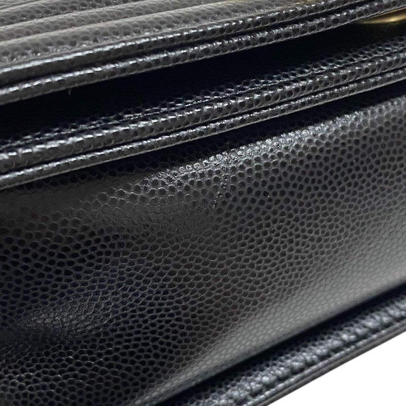 シャネル CHANEL ボーイシャネル20 A67085 ブラック ゴールド金具 キャビアスキン レディース ショルダーバッグ