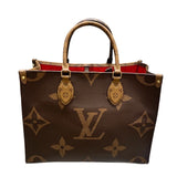 ルイ・ヴィトン LOUIS VUITTON オンザゴーMM M44576 ブラウン モノグラム・ジャイアント・リバース レディース ハンドバッグ