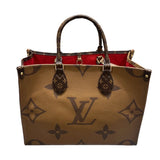ルイ・ヴィトン LOUIS VUITTON オンザゴーMM M44576 ブラウン モノグラム・ジャイアント・リバース レディース ハンドバッグ