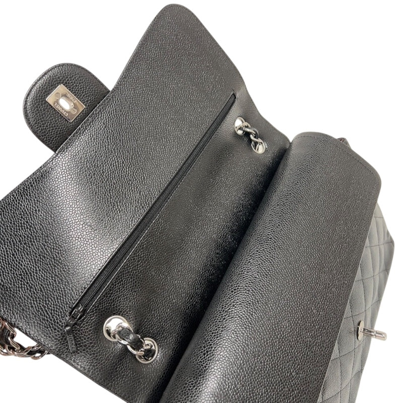 シャネル CHANEL マトラッセ30 A58600 ブラック　シルバー金具 キャビアスキン レディース ショルダーバッグ