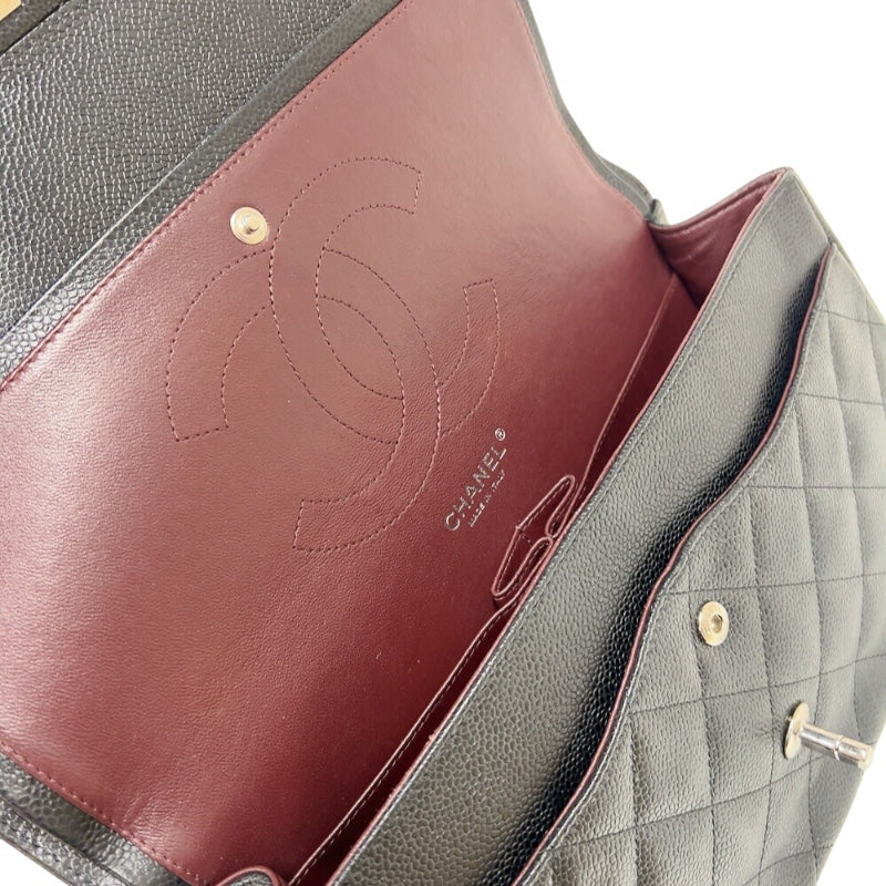 シャネル CHANEL マトラッセ30 A58600 ブラック　シルバー金具 キャビアスキン レディース ショルダーバッグ