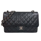 シャネル CHANEL マトラッセ30 A58600 ブラック　シルバー金具 キャビアスキン レディース ショルダーバッグ