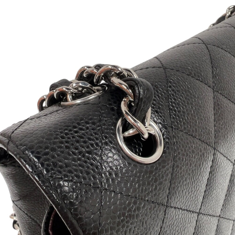 シャネル CHANEL マトラッセ30 A58600 ブラック　シルバー金具 キャビアスキン レディース ショルダーバッグ