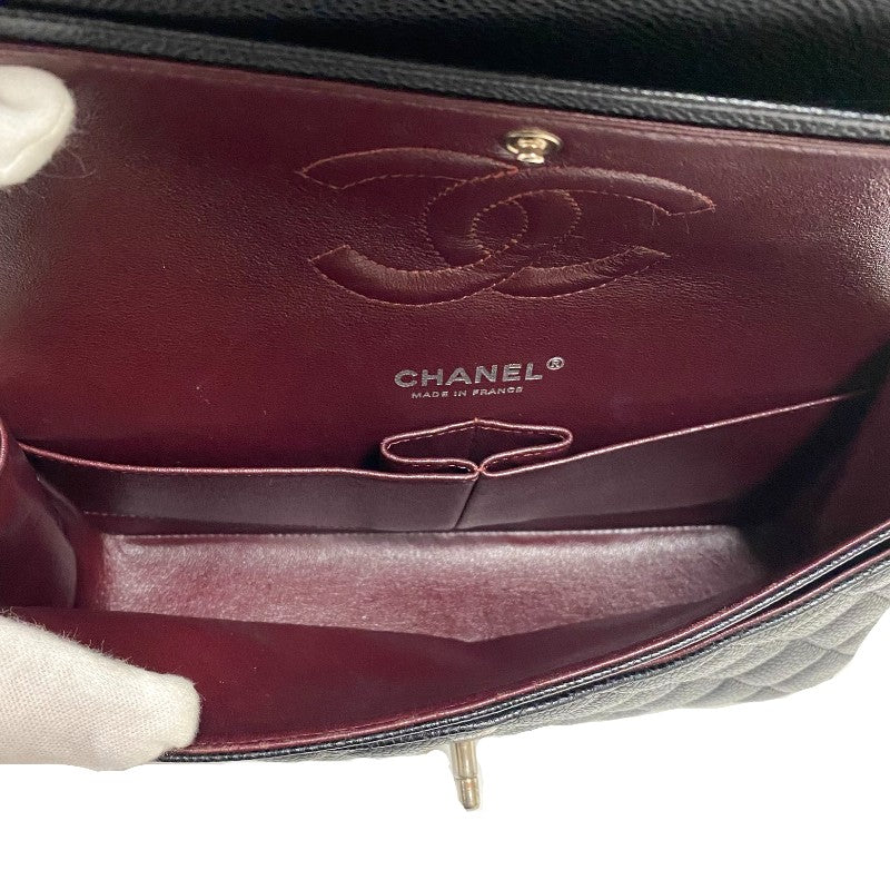 シャネル CHANEL マトラッセ25 A01112 ブラック シルバー金具 キャビアスキン レディース ショルダーバッグ
