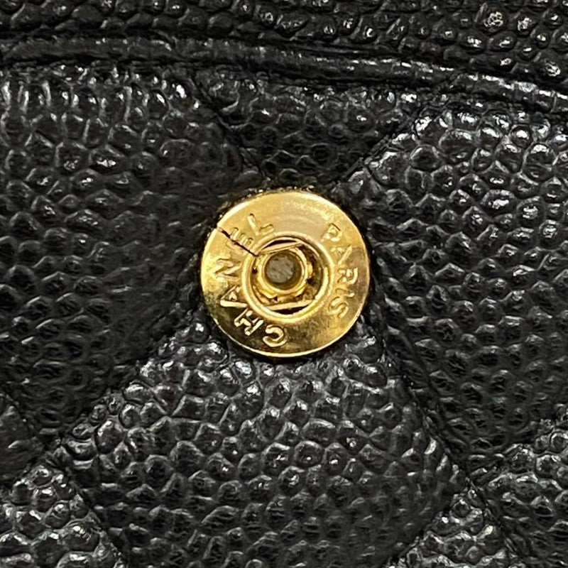 シャネル CHANEL マトラッセ25 A01112 ブラック ゴールド金具 キャビアスキン レディース ショルダーバッグ