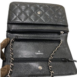 シャネル CHANEL マトラッセチェーンウォレット A33814 ブラック シルバー金具 マットキャビアスキン レディース ショルダーバッグ