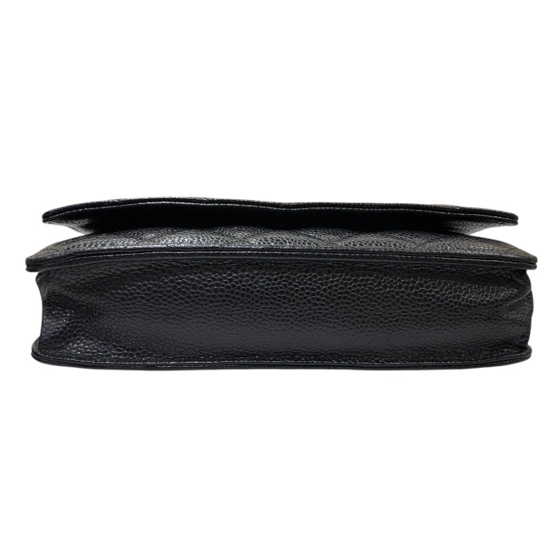 シャネル CHANEL マトラッセチェーンウォレット A33814 ブラック シルバー金具 マットキャビアスキン レディース ショルダーバッグ