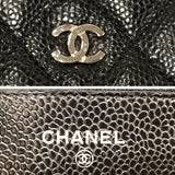 シャネル CHANEL マトラッセチェーンウォレット A33814 ブラック シルバー金具 マットキャビアスキン レディース ショルダーバッグ