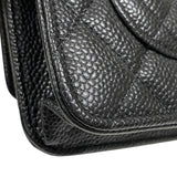 シャネル CHANEL マトラッセ チェーンウォレット AP0250 ブラック シルバー金具 キャビアスキン レディース ショルダーバッグ クラッチバッグ