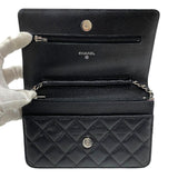 シャネル CHANEL マトラッセ チェーンウォレット AP0250 ブラック シルバー金具 キャビアスキン レディース ショルダーバッグ クラッチバッグ