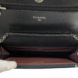 シャネル CHANEL マトラッセ チェーンウォレット AP0250 ブラック シルバー金具 キャビアスキン レディース ショルダーバッグ クラッチバッグ