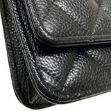 シャネル CHANEL マトラッセ チェーンウォレット AP0250 ブラック シルバー金具 キャビアスキン レディース ショルダーバッグ クラッチバッグ