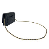 シャネル CHANEL マトラッセ チェーンウォレット AP0250 ブラック ゴールド金具 キャビアスキン レディース ショルダーバッグ クラッチバッグ