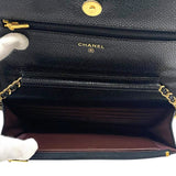 シャネル CHANEL マトラッセ チェーンウォレット AP0250 ブラック ゴールド金具 キャビアスキン レディース ショルダーバッグ クラッチバッグ