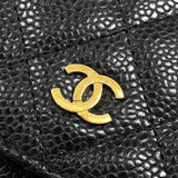 シャネル CHANEL マトラッセ チェーンウォレット AP0250 ブラック ゴールド金具 キャビアスキン レディース ショルダーバッグ クラッチバッグ