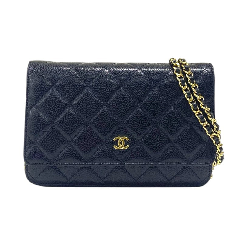 シャネル CHANEL マトラッセ チェーンウォレット AP0250 ブラック