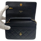 シャネル CHANEL マトラッセ チェーンウォレット AP0250 ブラック ゴールド金具 キャビアスキン レディース ショルダーバッグ クラッチバッグ