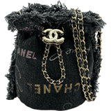 シャネル CHANEL ミニ チェーンバケットバッグ AP2603 32番台 ブラック デニム レディース ショルダーバッグ
