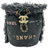 シャネル CHANEL ミニ チェーンバケットバッグ AP2603 32番台 ブラック デニム レディース ショルダーバッグ