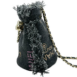 シャネル CHANEL ミニ チェーンバケットバッグ AP2603 32番台 ブラック デニム レディース ショルダーバッグ