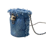 シャネル CHANEL ミニチェーンバケットバック AP2603 ブルー デニム レディース ショルダーバッグ