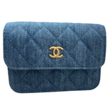 シャネル CHANEL マトラッセミニチェーンウォレット AP1628 デニム ゴールド金具 デニム レディース ウォレットチェーン