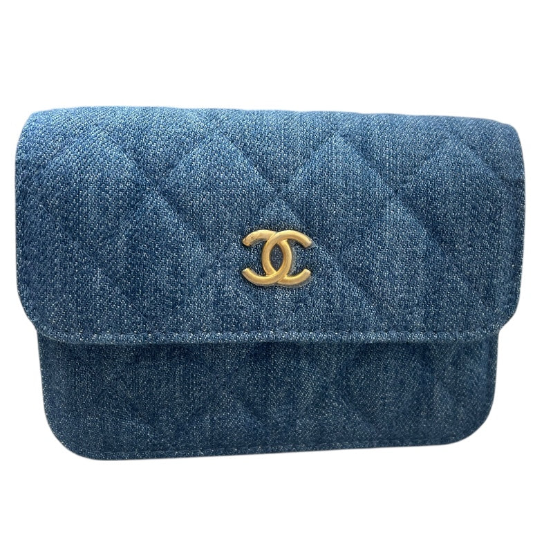 シャネル CHANEL マトラッセミニチェーンウォレット AP1628 デニム ゴールド金具 デニム レディース ウォレットチェーン