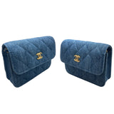 シャネル CHANEL マトラッセミニチェーンウォレット AP1628 デニム ゴールド金具 デニム レディース ウォレットチェーン