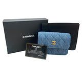 シャネル CHANEL マトラッセミニチェーンウォレット AP1628 デニム ゴールド金具 デニム レディース ウォレットチェーン