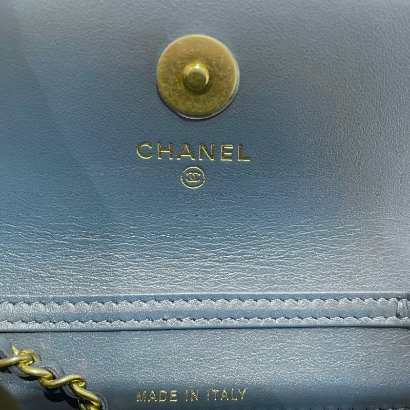 シャネル CHANEL マトラッセミニチェーンウォレット AP1628 デニム ゴールド金具 デニム レディース ウォレットチェーン