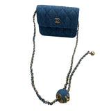 シャネル CHANEL マトラッセミニチェーンウォレット AP1628 デニム ゴールド金具 デニム レディース ウォレットチェーン