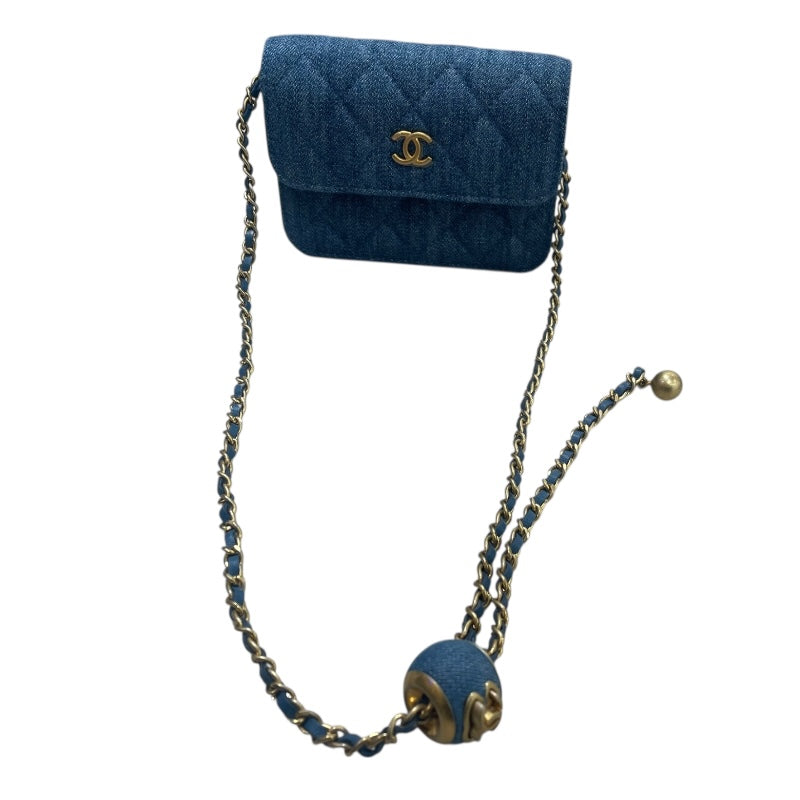シャネル CHANEL マトラッセミニチェーンウォレット AP1628 デニム ゴールド金具 デニム レディース ウォレットチェーン