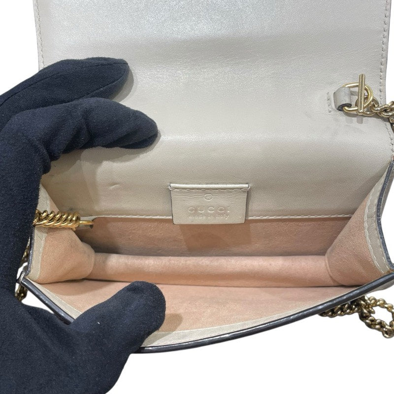 グッチ GUCCI シルヴィスーパーミニバッグ 494646 アイボリー レザー レディース ショルダーバッグ