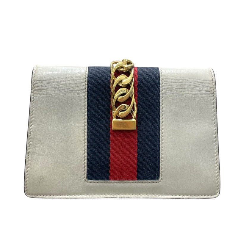 グッチ GUCCI シルヴィスーパーミニバッグ 494646 アイボリー レザー レディース ショルダーバッグ