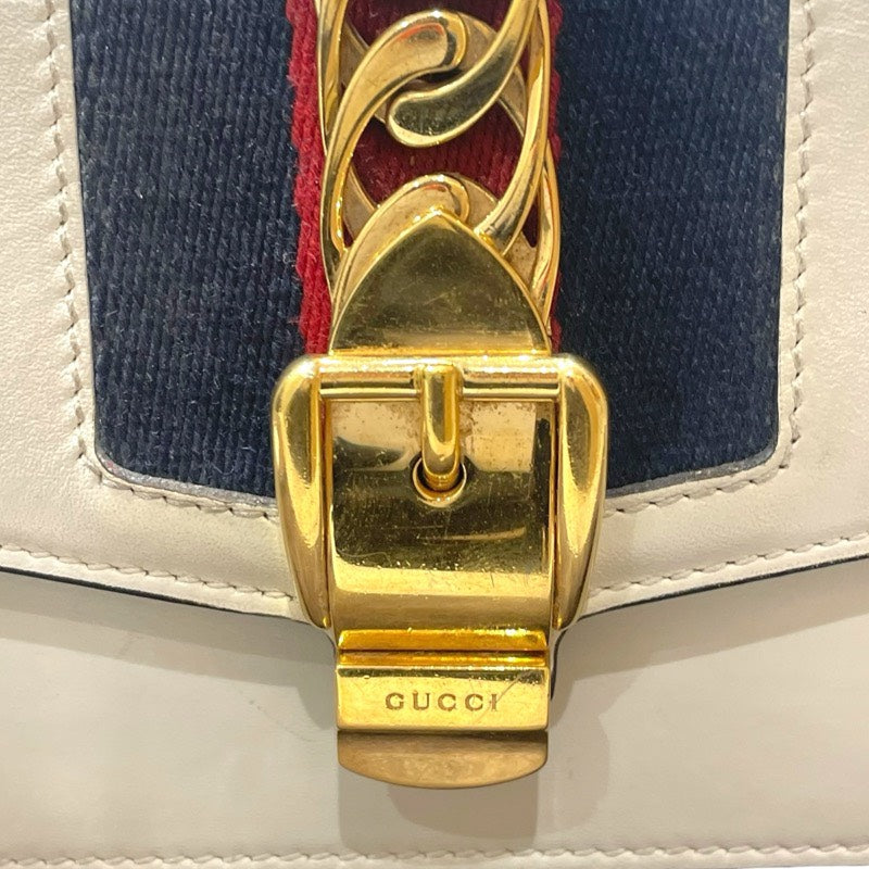 グッチ GUCCI シルヴィスーパーミニバッグ 494646 アイボリー レザー レディース ショルダーバッグ
