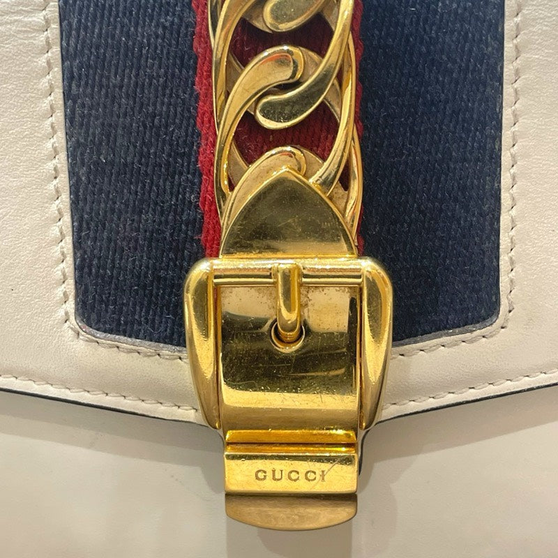 グッチ GUCCI シルヴィスーパーミニバッグ 494646 アイボリー レザー レディース ショルダーバッグ