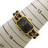 シャネル CHANEL プルミエール S H0001 ブラック GP レディース 腕時計