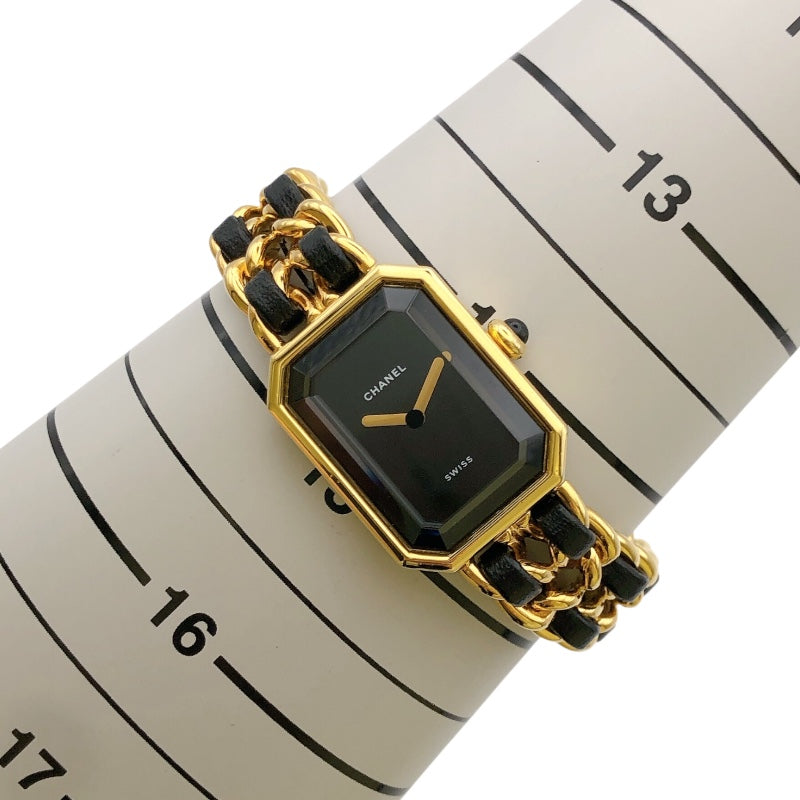 シャネル CHANEL プルミエール S H0001 ブラック GP レディース 腕時計