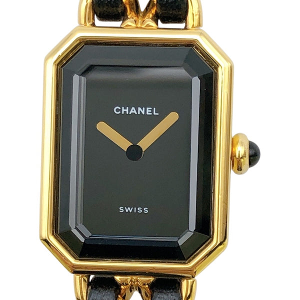 シャネル CHANEL プルミエール S H0001 ブラック GP レディース 腕時計