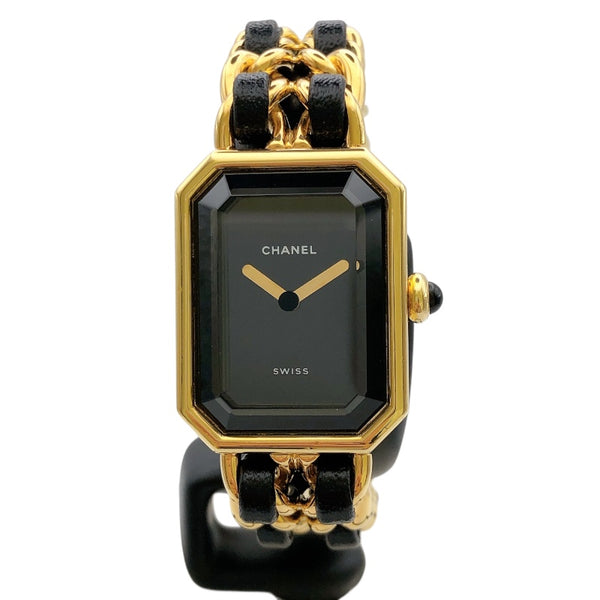 シャネル CHANEL プルミエール S H0001 ブラック GP レディース 腕時計