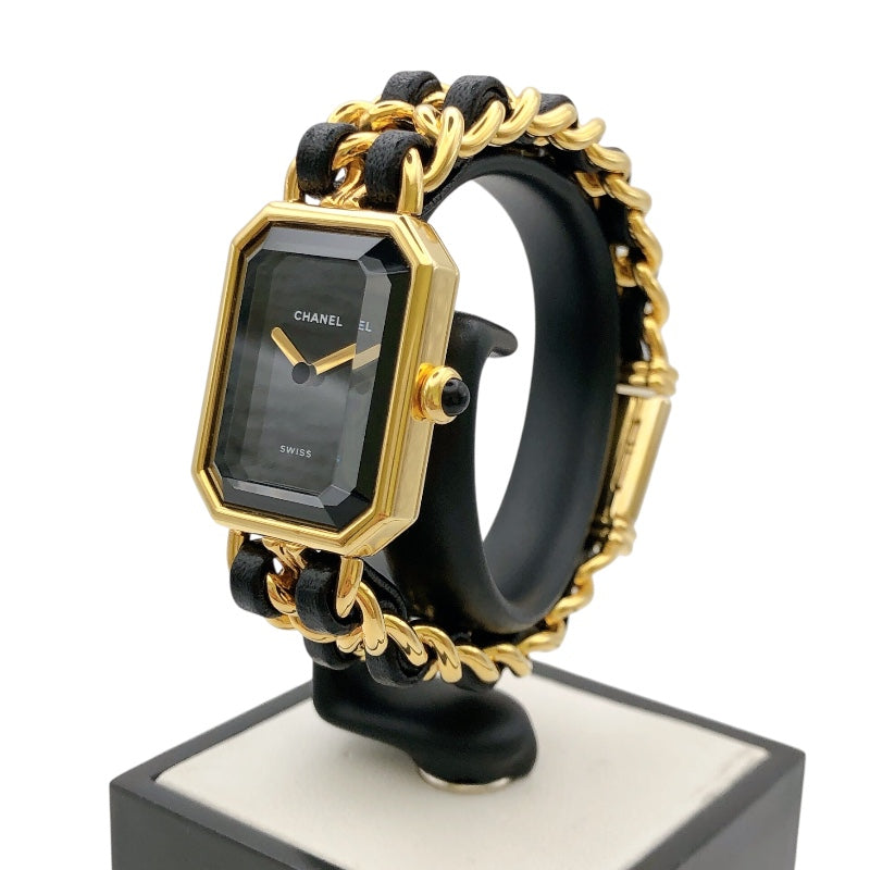 シャネル CHANEL プルミエール S H0001 ブラック GP レディース 腕時計