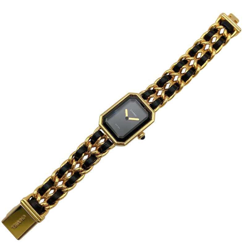 シャネル CHANEL プルミエール S H0001 ブラック GP レディース 腕時計