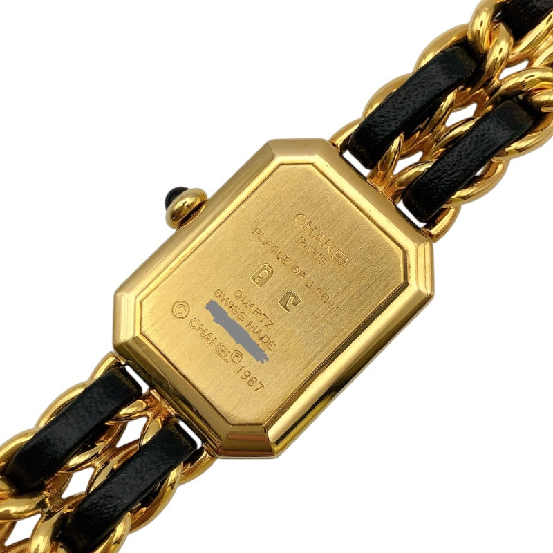 シャネル CHANEL プルミエール S H0001 ブラック GP レディース 腕時計