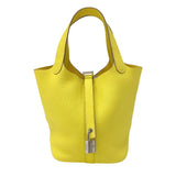 エルメス HERMES ピコタンロックPM Z刻印 ライム シルバー金具 トリヨン レディース ハンドバッグ