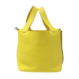 エルメス HERMES ピコタンロックPM Z刻印 ライム シルバー金具 トリヨン レディース ハンドバッグ