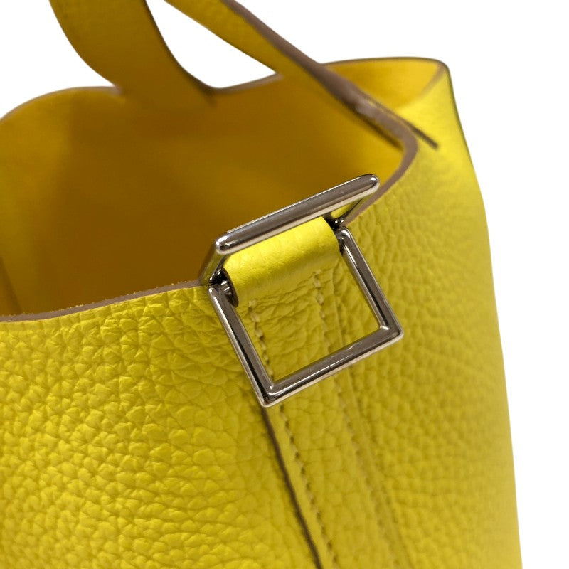 エルメス HERMES ピコタンロックPM Z刻印 ライム シルバー金具 トリヨン レディース ハンドバッグ