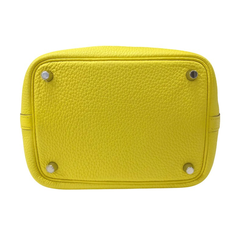 エルメス HERMES ピコタンロックPM Z刻印 ライム シルバー金具 トリヨン レディース ハンドバッグ