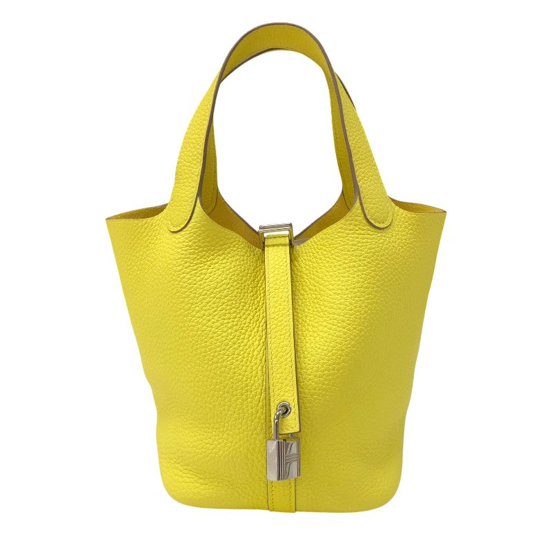 エルメス HERMES ピコタンロックPM Z刻印 ライム シルバー金具 トリヨン レディース ハンドバッグ